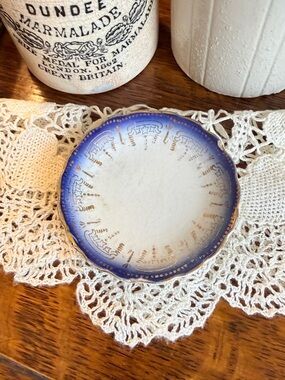 Antique Flow Blue Butter Pat